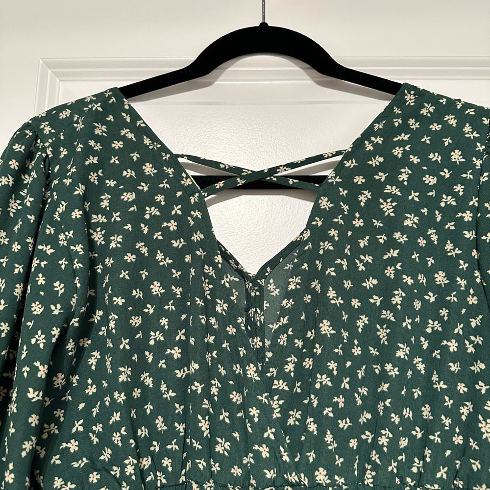 Green Floral Jumpsuit - Picture 3 of 5